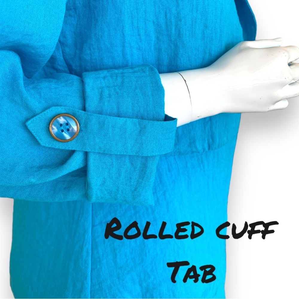 Chicos Easter Egg Blue Unstructured Crinkled Jack… - image 6